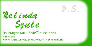 melinda szule business card